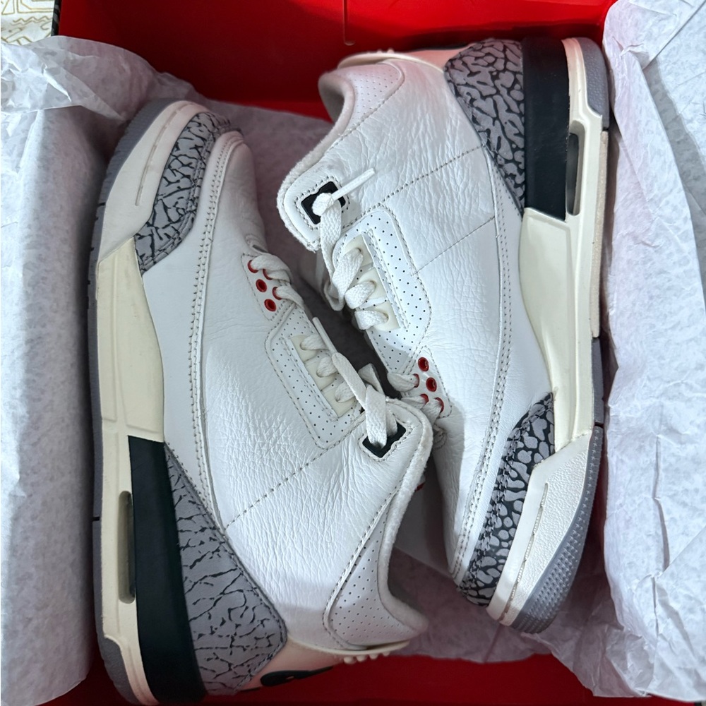 Jordan White and Black Sneakers with Gray Accents
